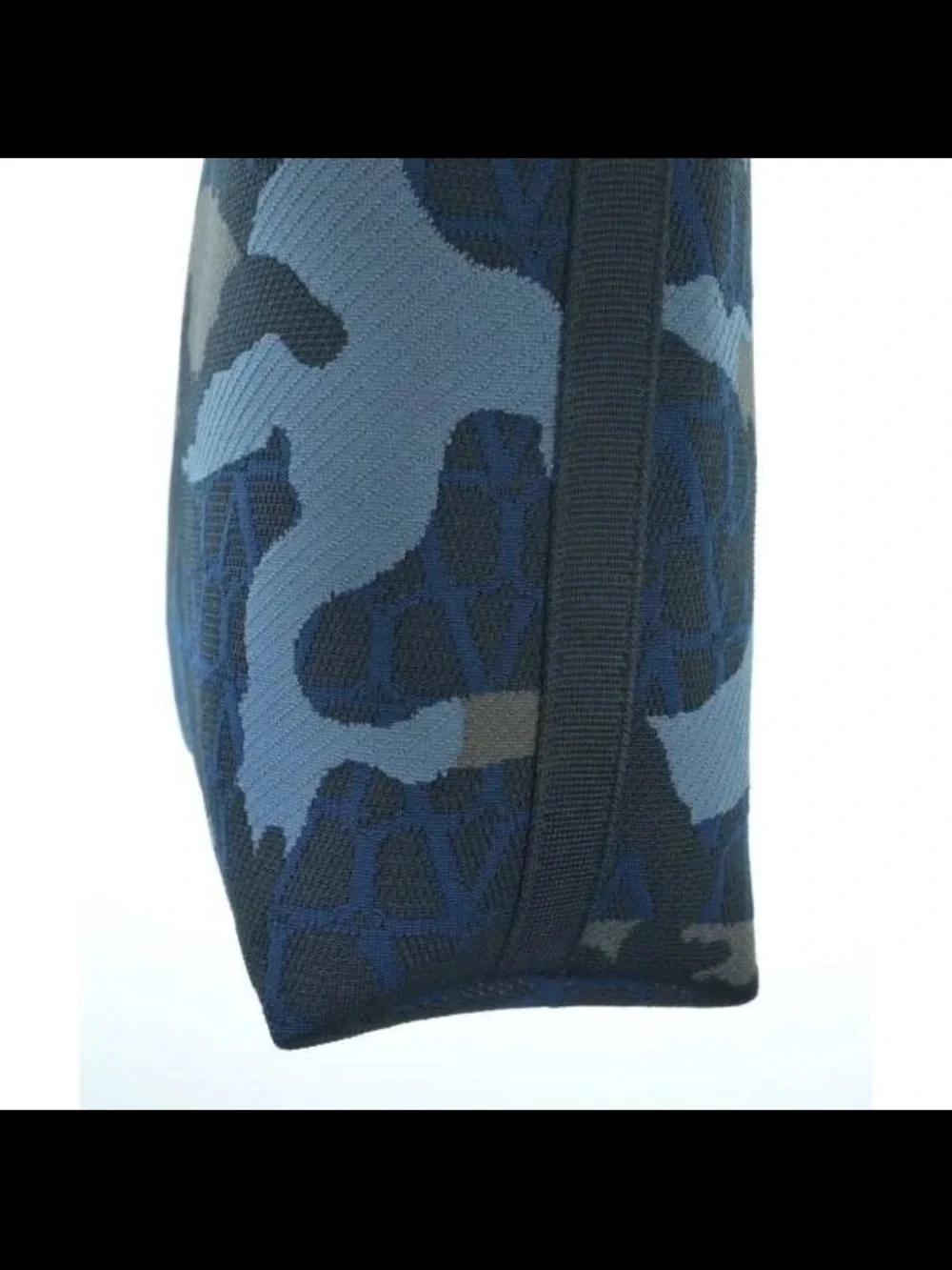 Valentino Garavani Blue and Gray Camouflage Tote Bag
